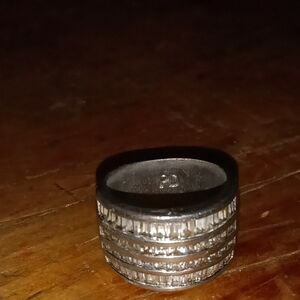 Elegant Silver and White Textured Ring with Sparkling Accents